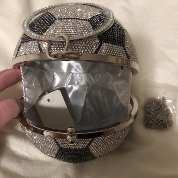 COPY - Crystal covered soccer ball wristlet/shoulder/crossbody bag. - Picture 4 of 4